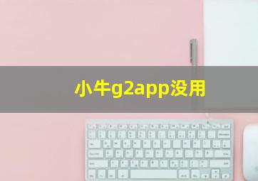 小牛g2app没用