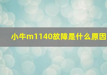 小牛m1140故障是什么原因