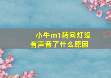 小牛m1转向灯没有声音了什么原因