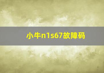 小牛n1s67故障码