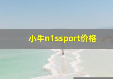 小牛n1ssport价格