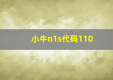 小牛n1s代码110