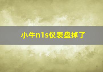 小牛n1s仪表盘掉了