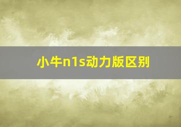 小牛n1s动力版区别