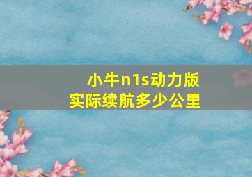 小牛n1s动力版实际续航多少公里