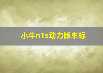 小牛n1s动力版车标