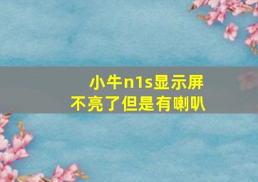 小牛n1s显示屏不亮了但是有喇叭