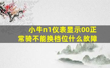 小牛n1仪表显示00正常骑不能换档位什么故障