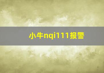 小牛nqi111报警