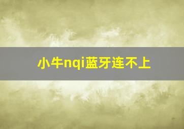 小牛nqi蓝牙连不上