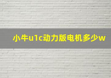 小牛u1c动力版电机多少w