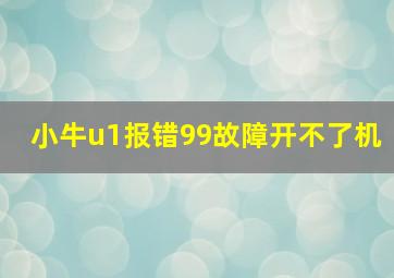 小牛u1报错99故障开不了机