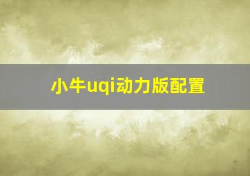 小牛uqi动力版配置