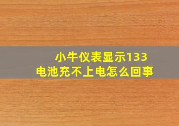 小牛仪表显示133电池充不上电怎么回事