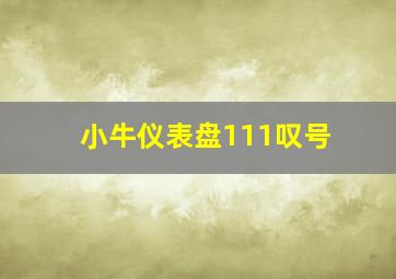 小牛仪表盘111叹号