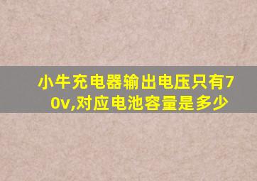 小牛充电器输出电压只有70v,对应电池容量是多少