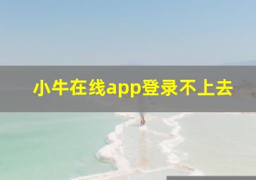 小牛在线app登录不上去