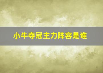 小牛夺冠主力阵容是谁