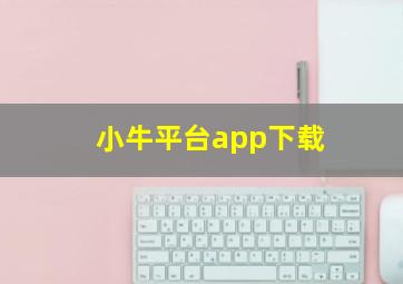 小牛平台app下载