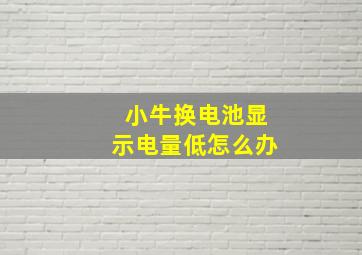 小牛换电池显示电量低怎么办