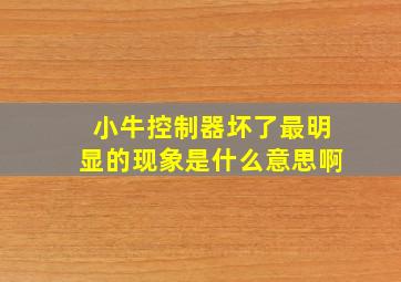 小牛控制器坏了最明显的现象是什么意思啊