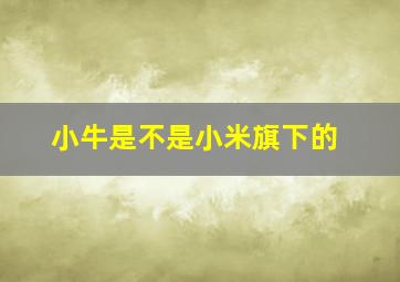 小牛是不是小米旗下的