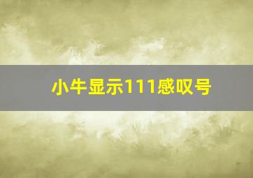 小牛显示111感叹号