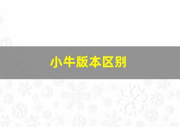 小牛版本区别