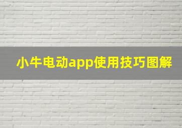 小牛电动app使用技巧图解