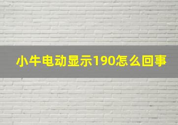 小牛电动显示190怎么回事