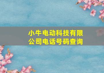 小牛电动科技有限公司电话号码查询