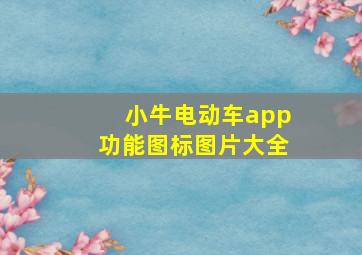 小牛电动车app功能图标图片大全