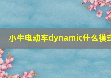 小牛电动车dynamic什么模式