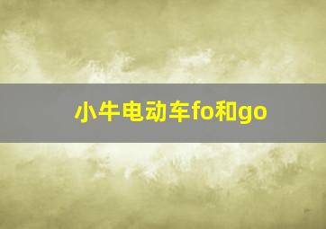 小牛电动车fo和go