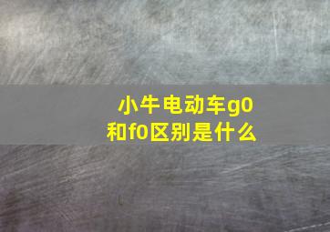 小牛电动车g0和f0区别是什么