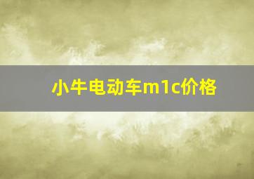 小牛电动车m1c价格