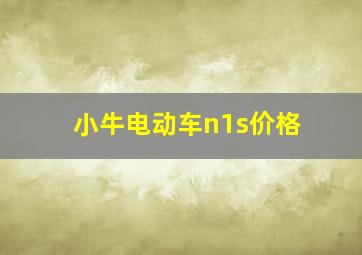 小牛电动车n1s价格