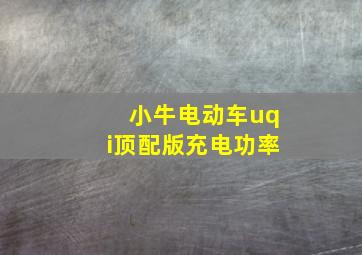 小牛电动车uqi顶配版充电功率