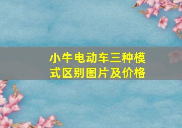 小牛电动车三种模式区别图片及价格