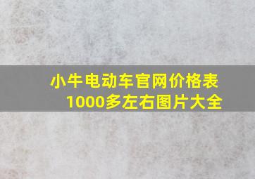 小牛电动车官网价格表1000多左右图片大全