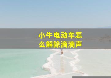 小牛电动车怎么解除滴滴声