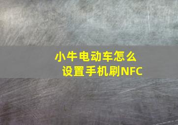 小牛电动车怎么设置手机刷NFC