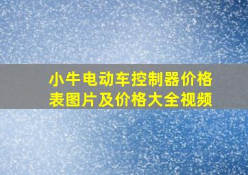 小牛电动车控制器价格表图片及价格大全视频