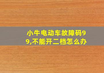 小牛电动车故障码99,不能开二档怎么办