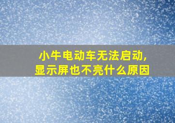 小牛电动车无法启动,显示屏也不亮什么原因