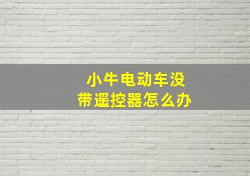 小牛电动车没带遥控器怎么办