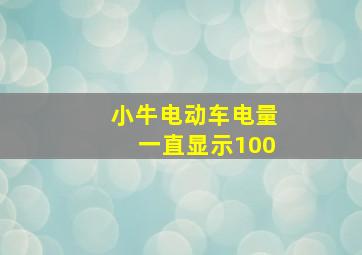 小牛电动车电量一直显示100