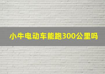 小牛电动车能跑300公里吗