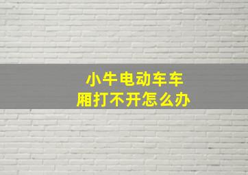 小牛电动车车厢打不开怎么办