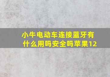 小牛电动车连接蓝牙有什么用吗安全吗苹果12